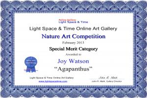 Artist Joy Watson Receives Special Merit And Special Recognition Awards.